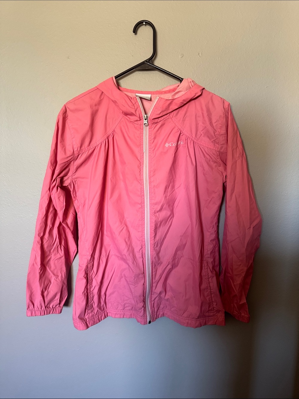 Columbia Pink Girls' Hooded Lightweight Ski Jacket